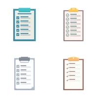 Set of flat design checklist icons vector