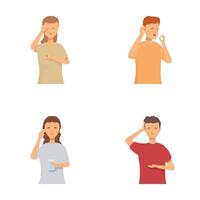 Set of people showing various confused expressions vector