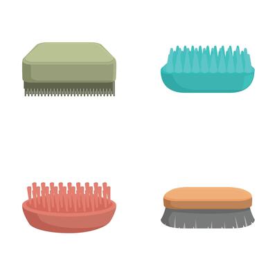 Assorted brush and comb collection illustration