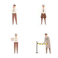 Set of businessman characters in various poses vector