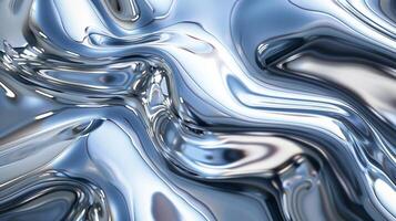 Glossy stainless steel background with a distorted reflection, perfect for modern designs photo