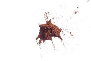 Coffee powder isolated on white background photo