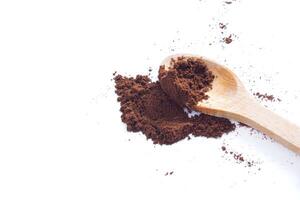 Coffee powder isolated on white background photo