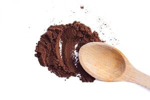 Coffee powder isolated on white background photo