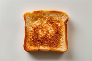 Sliced toast bread white background top view photo