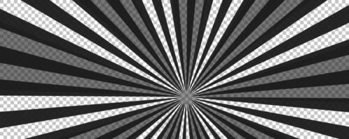 Comic book page with black lines isolated on background. Template with flash explosion rays effect texture. illustration vector