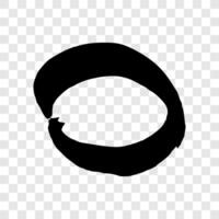 Black grunge brush strokes in circle form vector