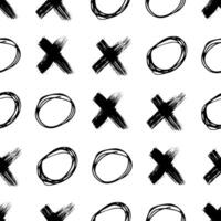 Seamless pattern with hand drawn cross and circle shapes vector
