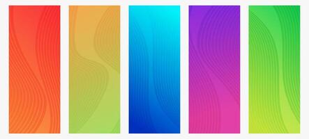 Modern colorful gradient background with wave lines vector