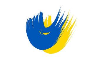 Ukrainian national flag in grunge style vector