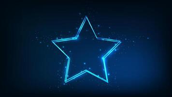 Neon double frame with shining effects vector