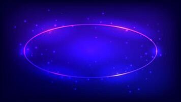 Neon frame with shining effects and sparkles vector