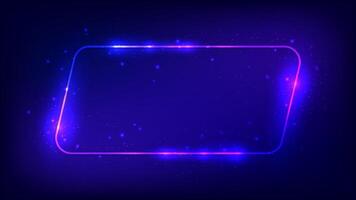 Neon frame with shining effects and sparkles vector