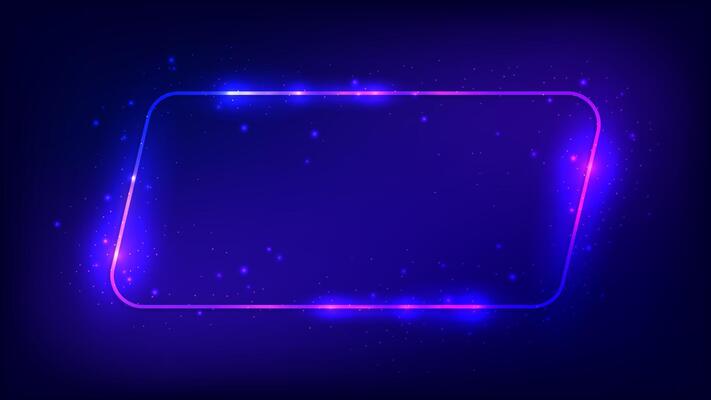 Neon frame with shining effects and sparkles