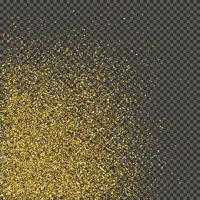 Gold glittering dust on a gray background. Dust with gold glitter effect and empty space for your text. illustration vector