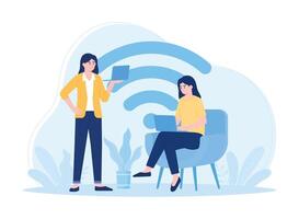 advertising access to a global network concept flat illustration vector