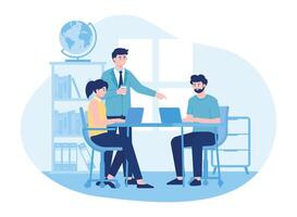 office work concept flat illustration vector