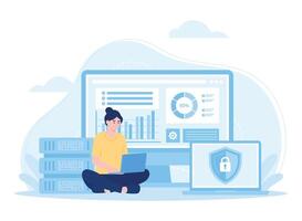 secure sockets concept flat illustration vector