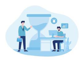 the two men are planning a business concept flat illustration vector