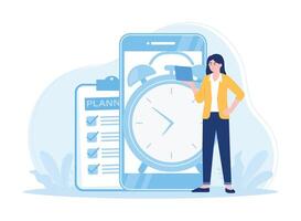 timing and project scheduling concept flat illustration vector