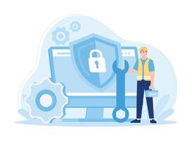 fix personal data errors concept flat illustration vector