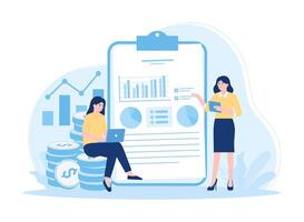 Business financial presentation concept flat illustration vector