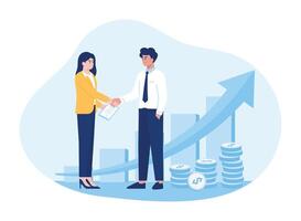 money investment agreement concept flat illustration vector