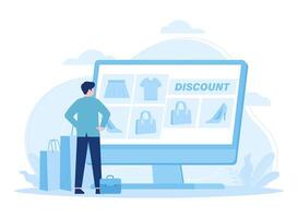 Online shopping special services market concept flat illustration vector