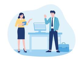 new employees requiring in office for work isolated concept flat illustration vector
