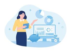 investor presentation concept flat illustration vector