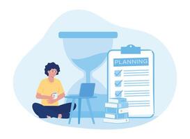 human time management work concept flat illustration vector