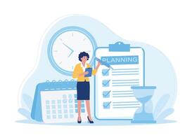 timing and project scheduling concept flat illustration vector