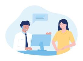 job interview conversation concept flat illustration vector