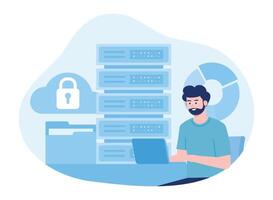 security file data lock concept flat illustration vector
