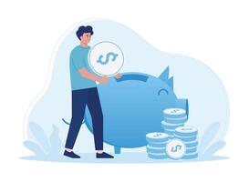 piggy bank concept flat illustration vector