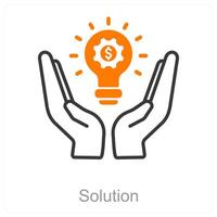 Solution and answer icon concept vector