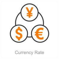 moneda Velocidad y dólar icono concepto vector