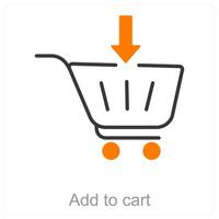 Add to cart and checkout icon concept vector