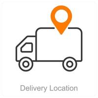 Delivery Location and parcel icon concept vector