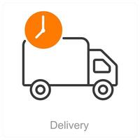 Delivery Location and parcel icon concept vector