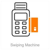 Swiping Machine and swipe icon concept vector