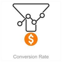 Conversion Rate and conversion icon concept vector