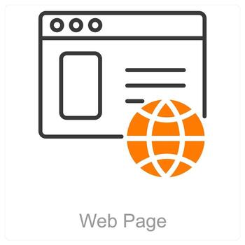 Web Page and code icon concept vector