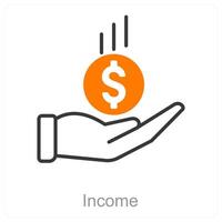 Income and money icon concept vector