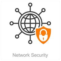 Network Security and firewall icon concept vector