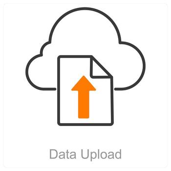 Data Upload and server icon concept vector