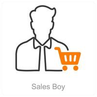 Sales Boy and sales icon concept vector