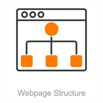 página web estructura y diseño icono concepto vector
