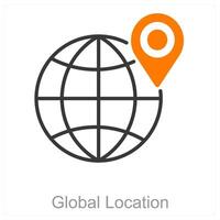 Global Location and map icon concept vector
