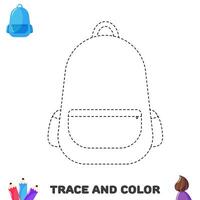 rastro y color mochila. educativo hoja de cálculo para niños con colegio suministro vector